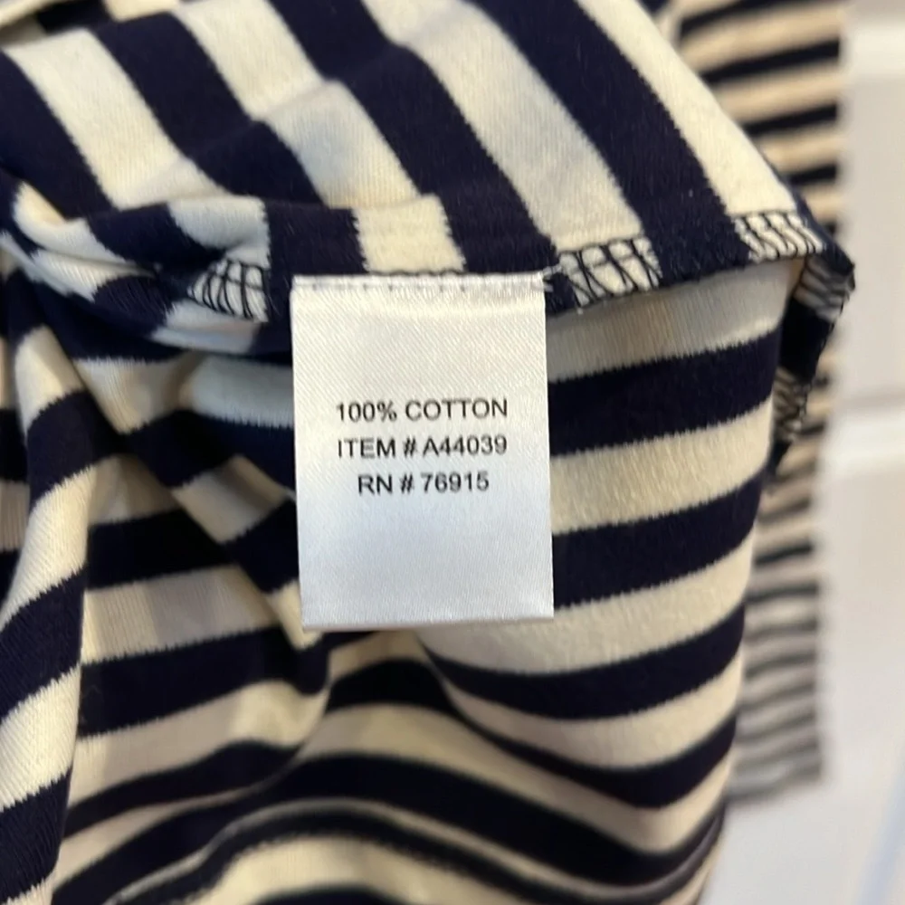 Appleseed's Women Navy and Cream Striped Long Sleeve Tee - Picture 5 of 7